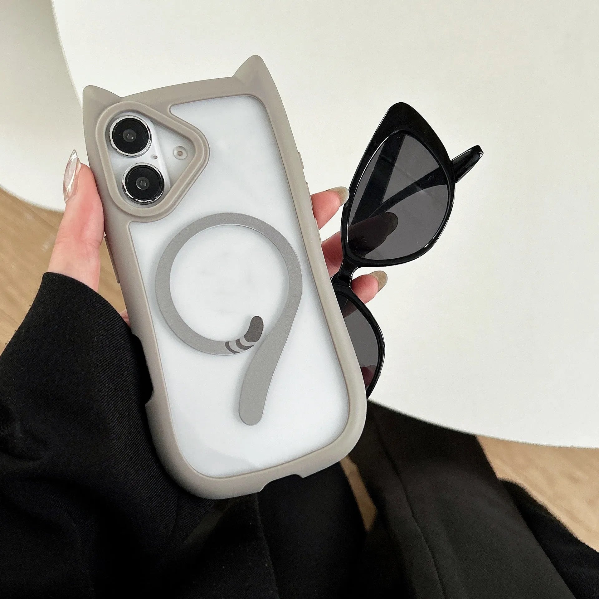 Transparent acrylic TPU phone case with magnetic suction for iPhone 17 models in multiple colours