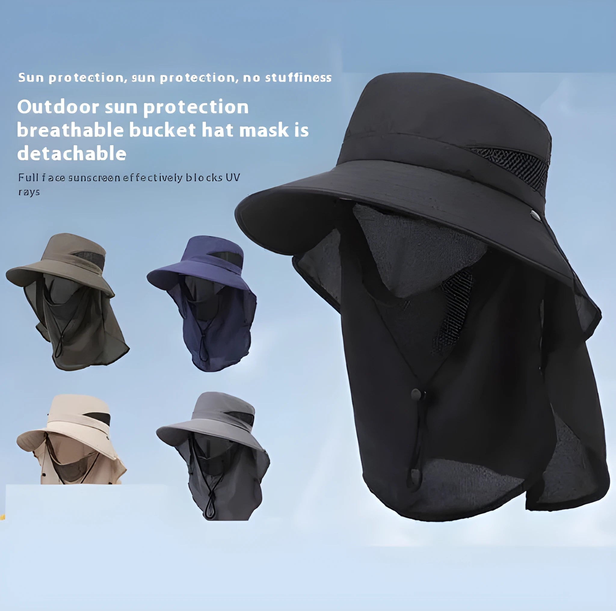 Men's Army Green polyester fisherman hat with wide 10cm brim and adjustable drawstring for sun protection.