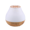 USB-powered ultrasonic essential oil aroma diffuser with colourful night light in wood grain finish
