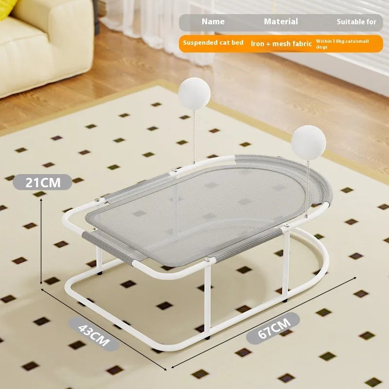 Large grey fabric breathable cat kennel and pet bed cage