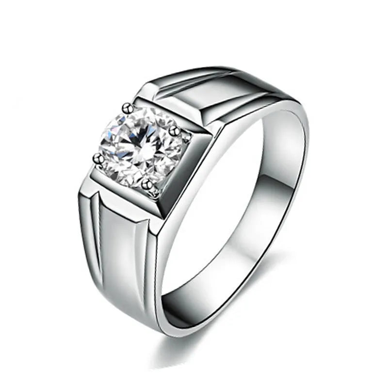 Men's square diamond ring with adjustable copper band in gold and platinum colour options