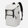 15.6 inch nylon school backpack in light green colour showing laptop compartment and three-dimensional pockets