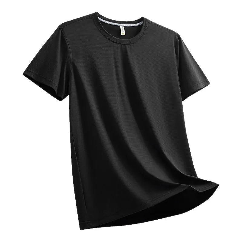 Men's ice water cube brocade design nylon t-shirt in loose fit for summer sports wear