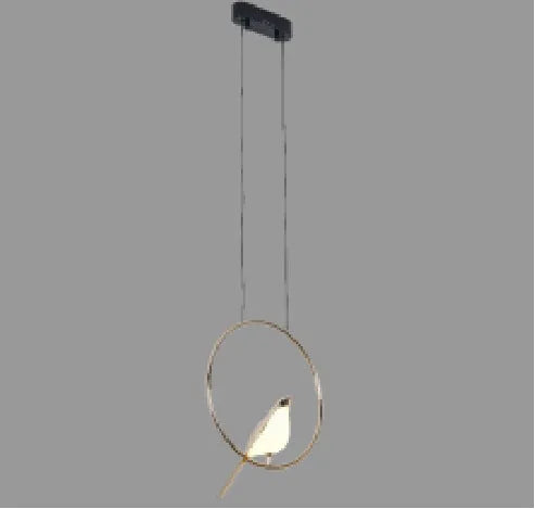 Modern simple iron chandelier with aluminum body and adjustable height for hall lighting.