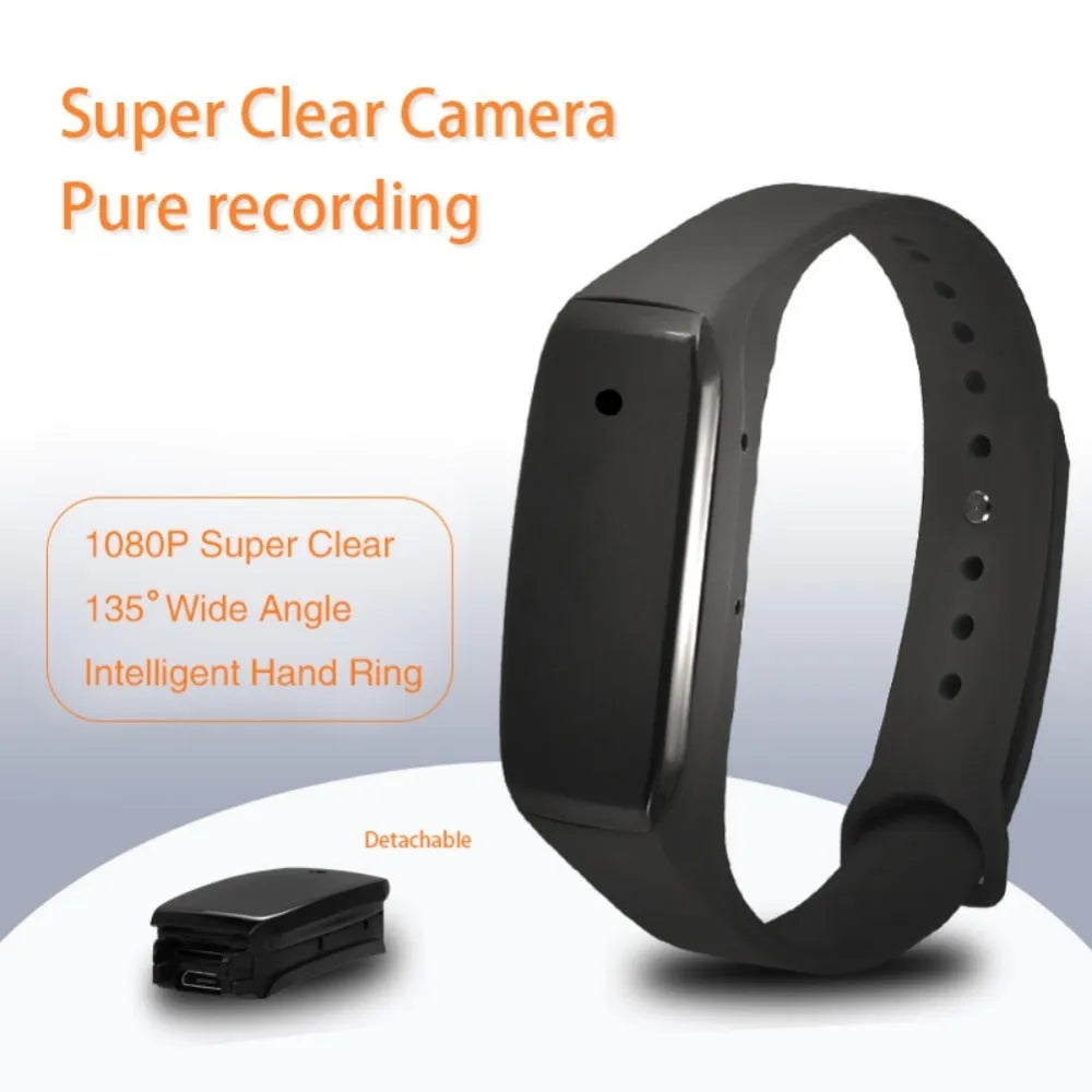EDAL K18 black smart wristband camera showing wearable design on wrist