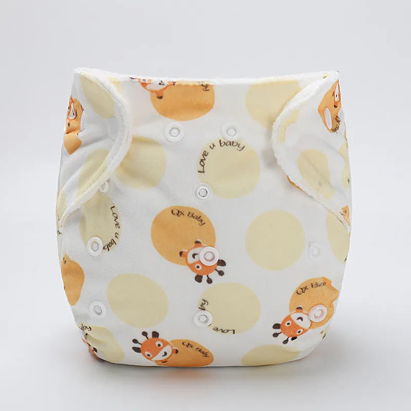 Baby cloth diaper pants in cartoon print, polyester fibre reusable nappy cover for 0-3 years