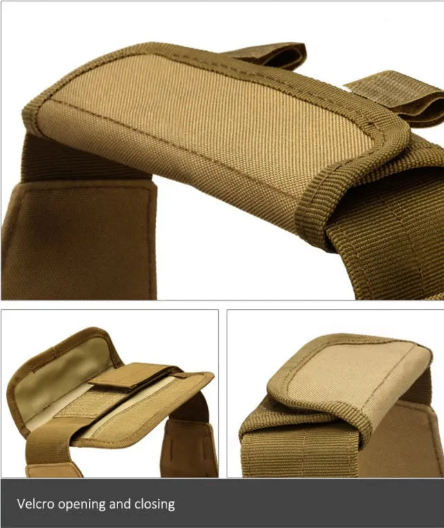 Men tactical vest in khaki colour with MOLLE panels and adjustable fit