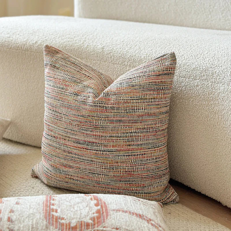 American-style jacquard sofa cushion cover with paisley pattern in amber colour