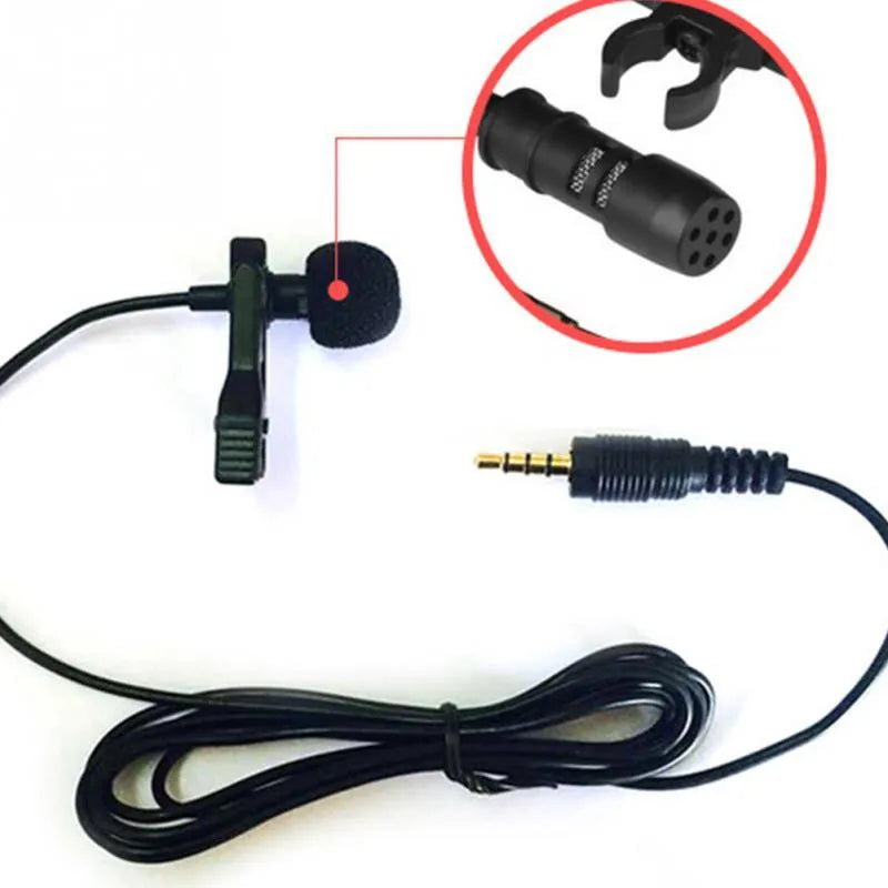 Portable clip condenser microphone with metal shell and 3.5mm plug for mobile phone recording
