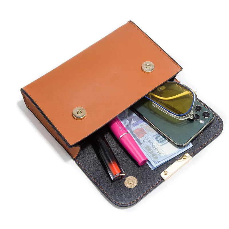 Women's three-piece PU leather handbag set with crocodile pattern in horizontal square design