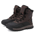 Men's black high-top lace-up boots with fleece lining and flat TPR sole
