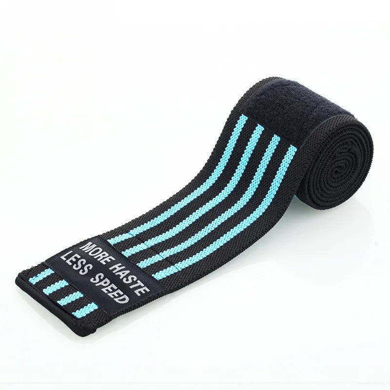 Weightlifting strength wristband in nylon with adjustable pressure, shown in orange colour