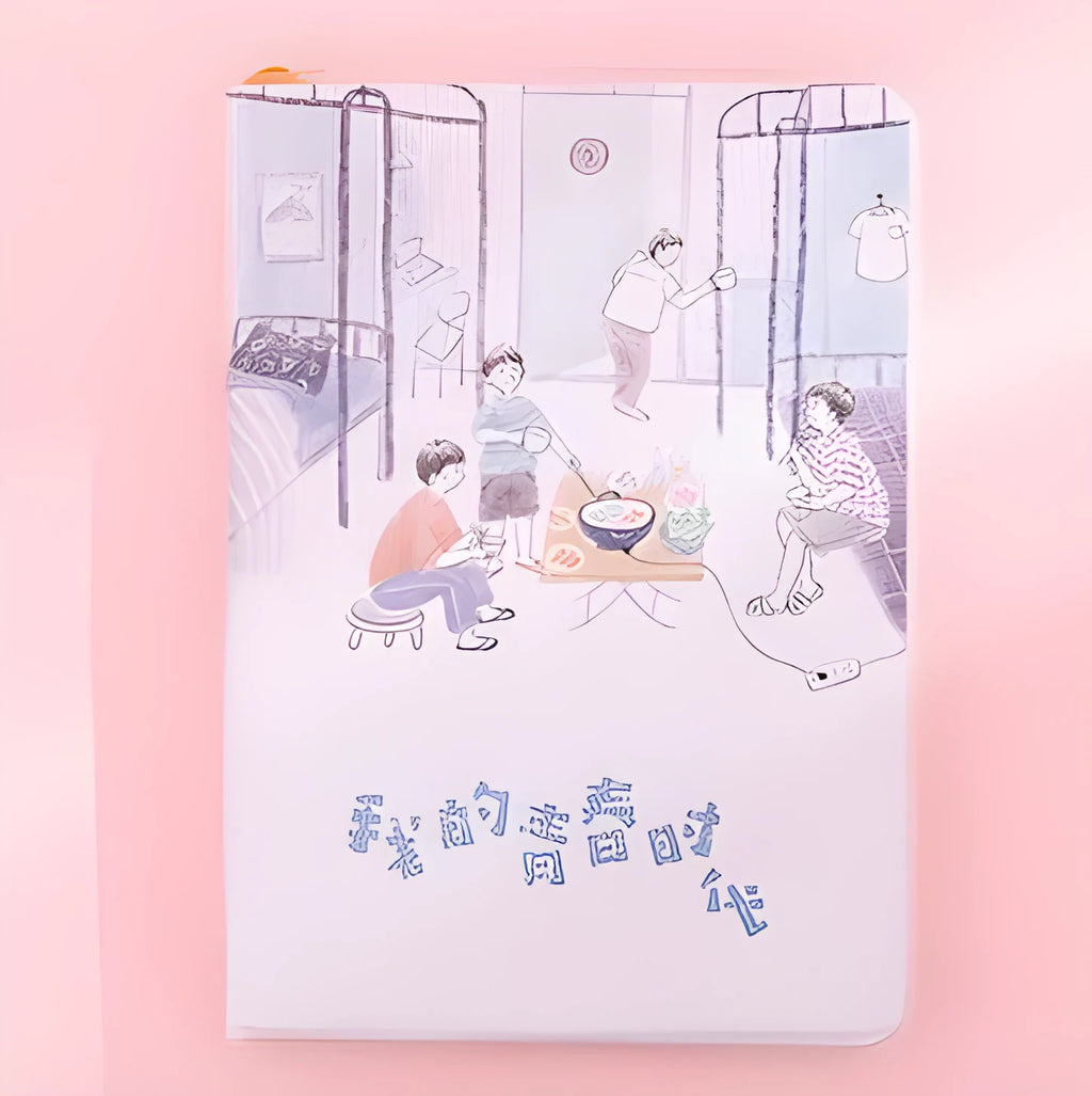 Cherry blossom PU cover button notebook in compact 11cm by 15cm size