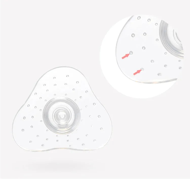 Nursing nipple protectors in transparent and petal colours for breastfeeding assistance