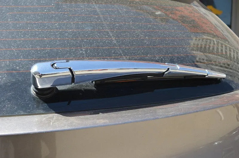 Silvery ABS plastic rear window wiper cover trim for 2010 Hyundai cars, pack of four pieces.