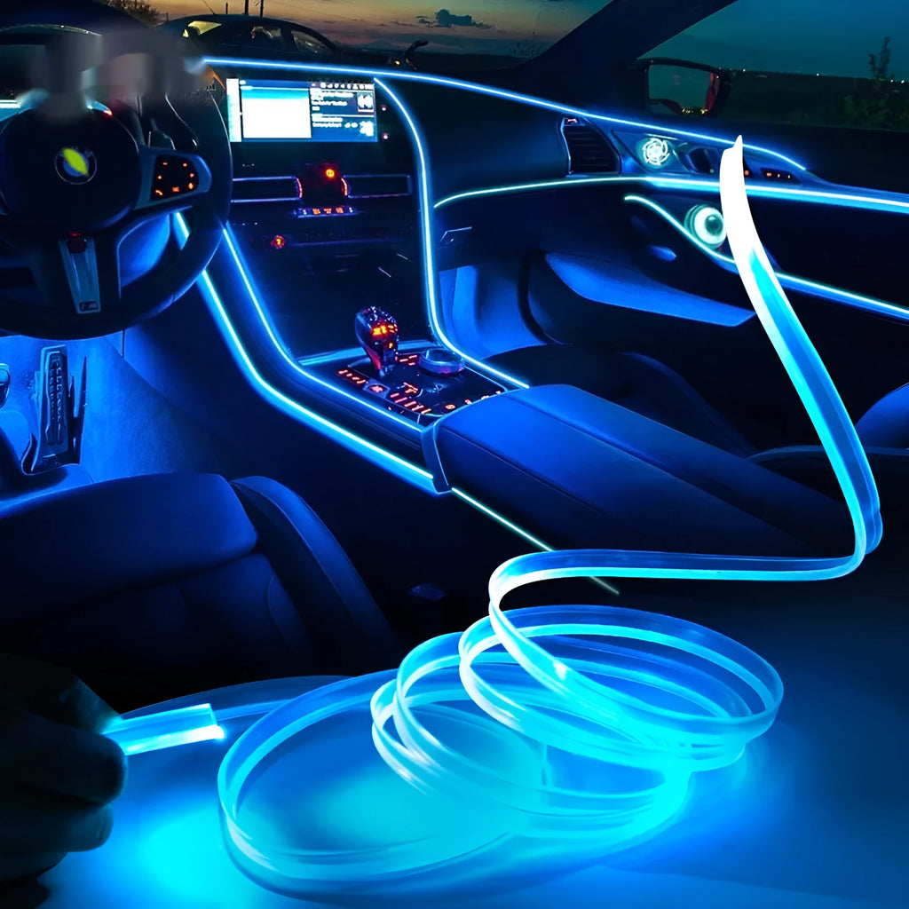 Universal car EL luminous ambience light kit with colourful illumination and USB interface