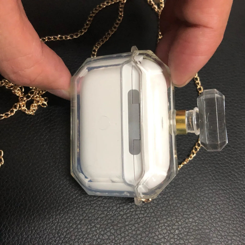 White perfume bottle shaped silicone case for AirPods Pro and AirPods 3 charging box