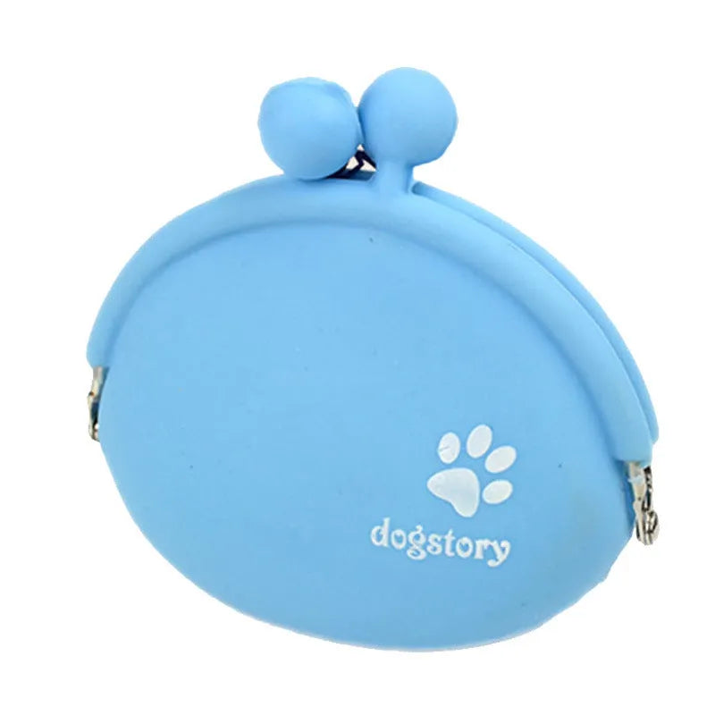 Silicone dog treat waist pouch in blue with hook-and-loop closure