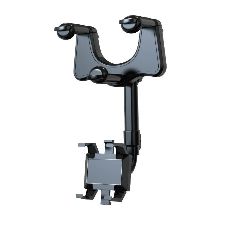 Rearview mirror navigation bracket showing left-right rotation mechanism for in-car device mounting