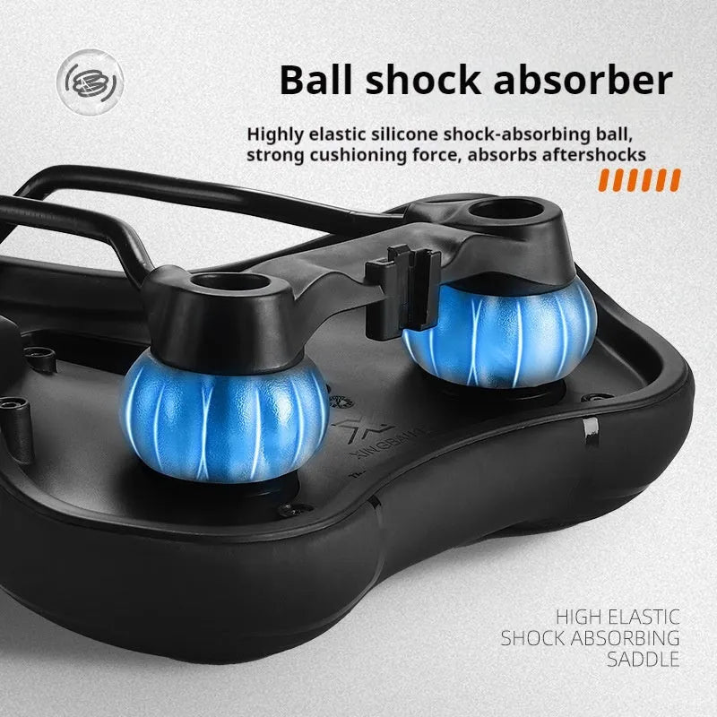 Bicycle saddle cushion with high elastic sponge padding in black or colourful casual and sporty designs.