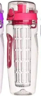 32oz Tritan fruit infuser water bottle with leakproof lid and removable fruit cup