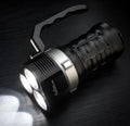 Aluminium alloy super bright diving flashlight with waterproof housing on dark background