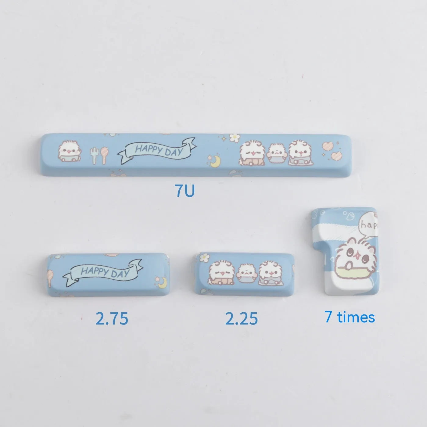 144-piece MOA height keycap set with cute meow block sublimation design and PBT construction for mechanical keyboards