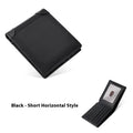 Men's polished genuine leather wallet in brown with vertical card slots and cowhide lining