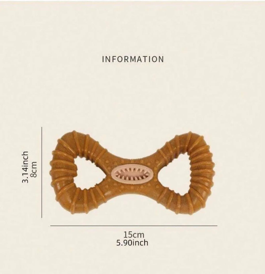 Durable dog chew toy for teeth cleaning in 8-shape and Y-shape designs
