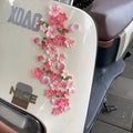 3D resin cherry blossom bumper sticker with peach blossom figure pattern, 8.2cm size, traceless glue backing