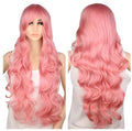 Long curly wig in natural black with full volume curls and 60cm length on display
