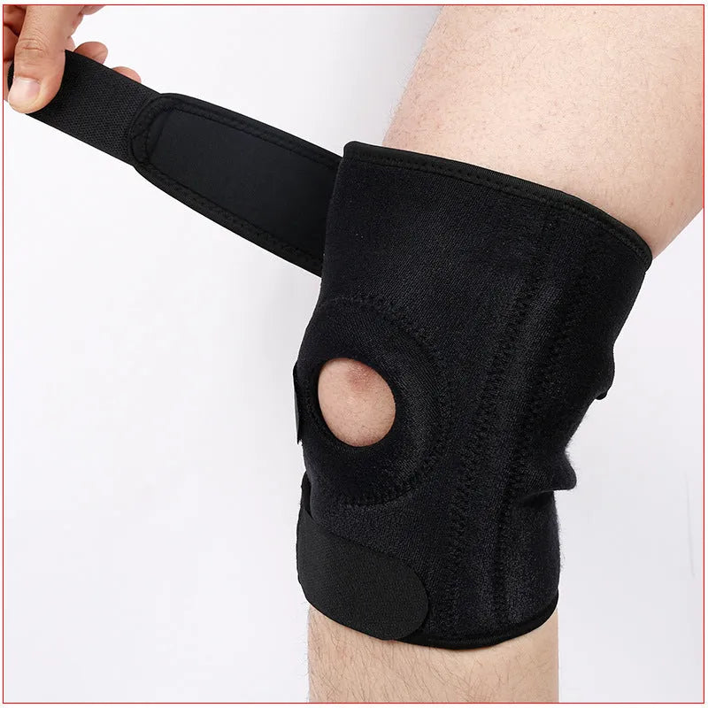 Sports knee pad with spring support system for running, basketball and cycling protection