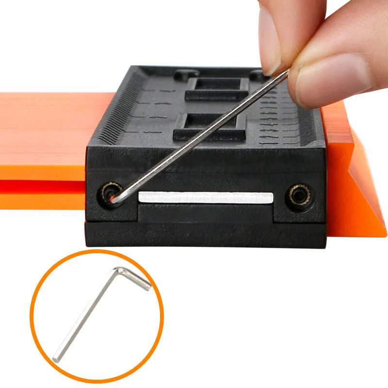 5 and 10 inch orange plastic contour gauge with ABS and aluminium construction, 0.01mm accuracy