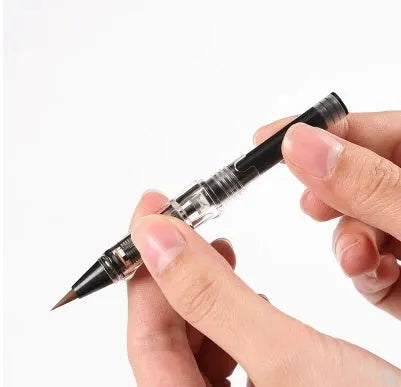 Ten black rubber fountain pen ink sacs with small silver metal nipple rings for repair