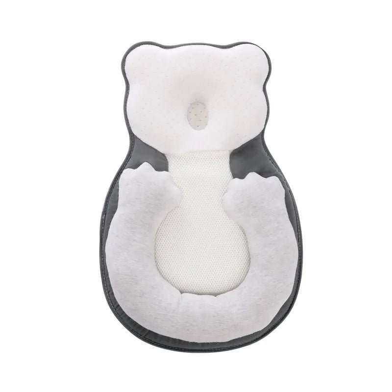 Portable folding baby travel crib with soft cotton sleep cushion in beige colour