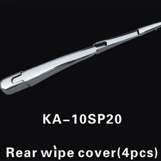 Silvery ABS plastic rear window wiper cover trim for 2010 Hyundai cars, pack of four pieces.