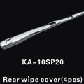 Silvery ABS plastic rear window wiper cover trim for 2010 Hyundai cars, pack of four pieces.