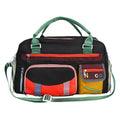 Large black sports shoulder messenger bag with Oxford cloth construction and 36-55L capacity