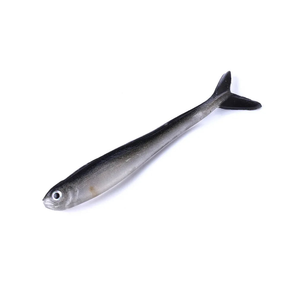 Pack of ten fishing loach soft baits plastic two-colour soft fish lures