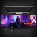 Extended gaming mouse pad 300x800x3mm rubber base cloth surface black for keyboard and mouse