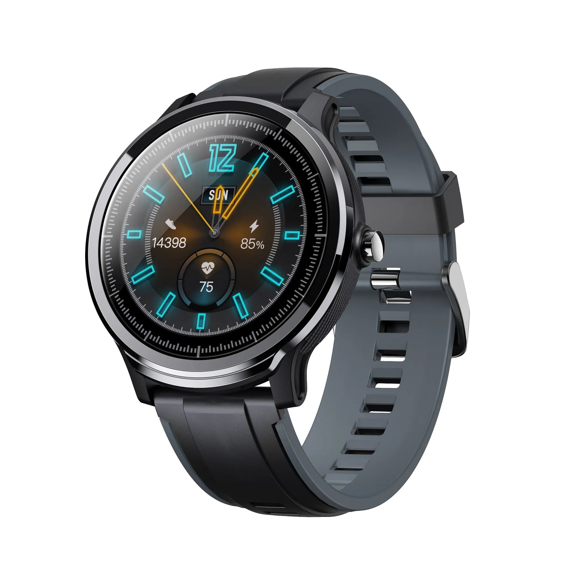 Kospet PROBE 1.3 inch touch screen smart watch with silicone wristband in green or red colour