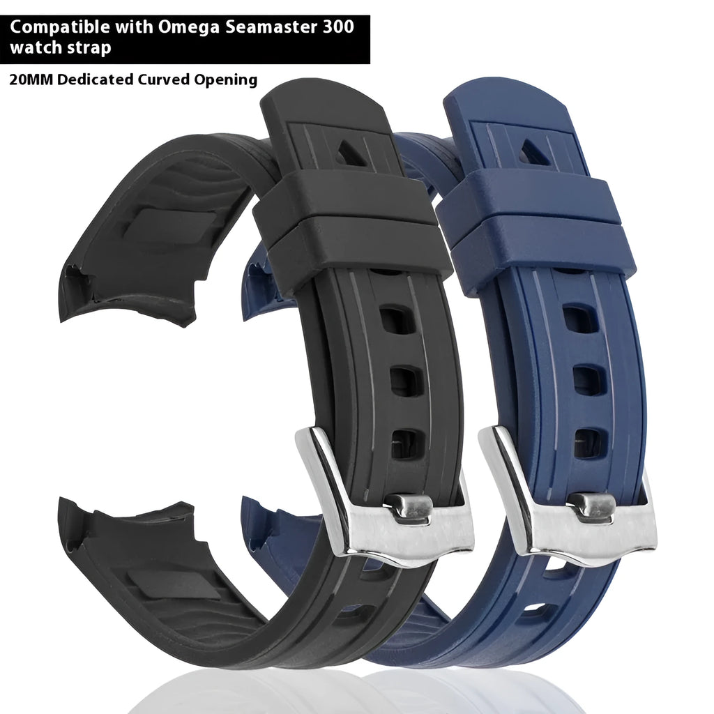 Nylon watch strap with silver metal buckle in 20mm width showing multiple colour options