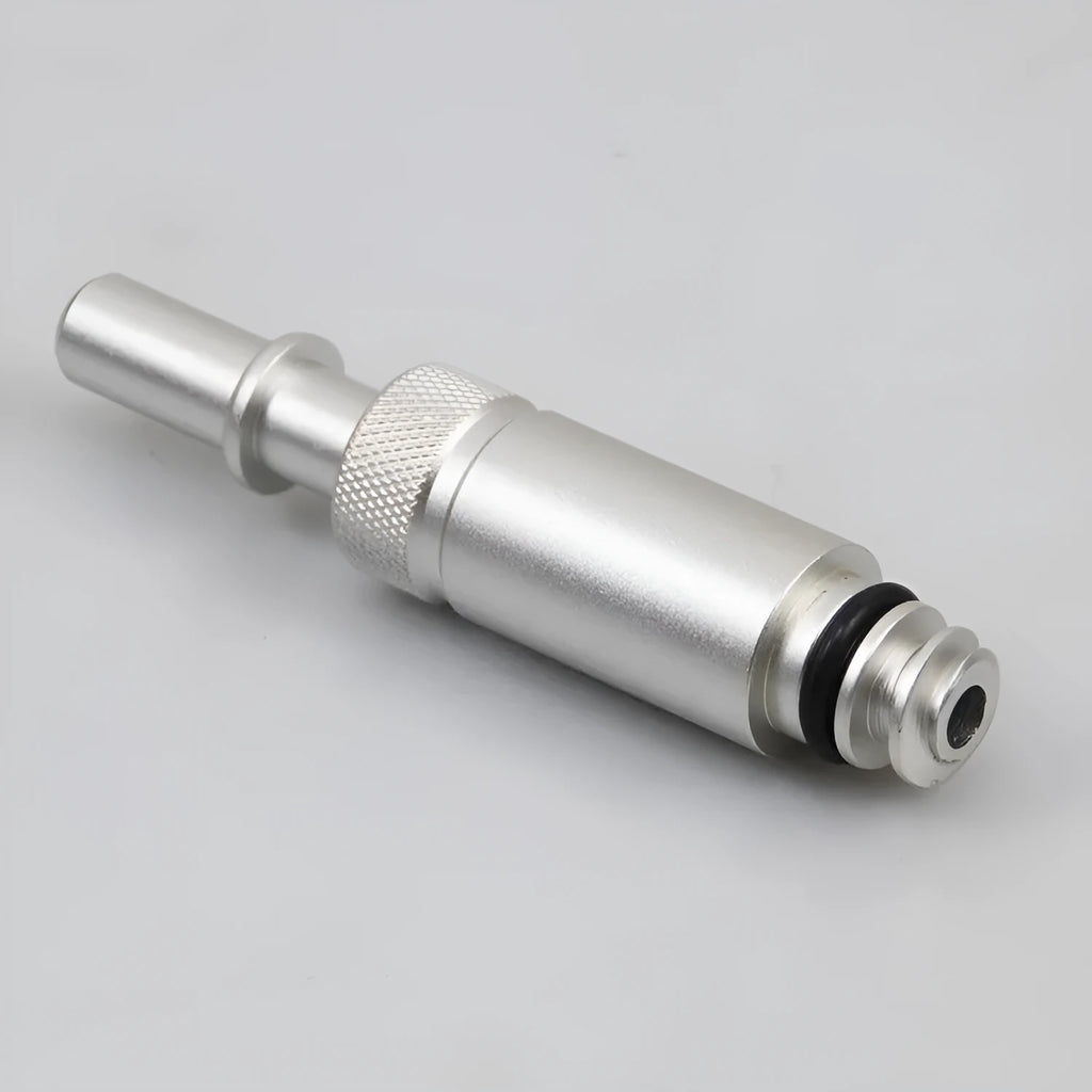 Silver metal VAS6262-9 transmission refueling adapter for 0B5 MTF gearbox service.
