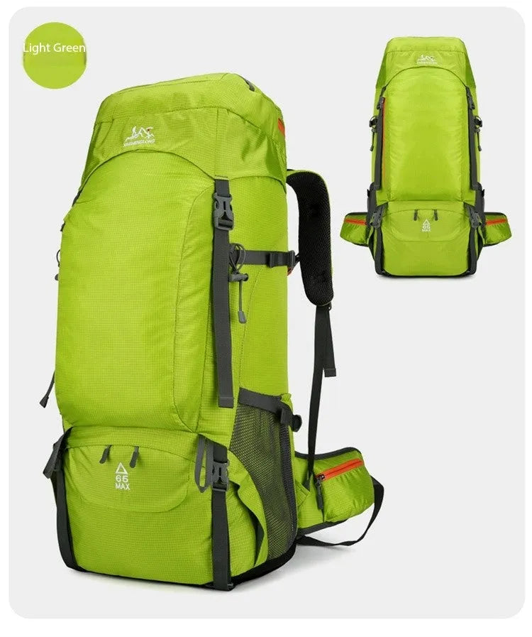 Large capacity lightweight waterproof mountaineering backpack for hiking and camping outdoor use