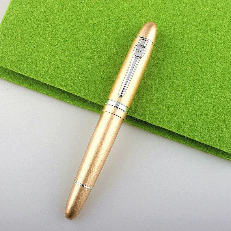 Metal ball pen with pearl bead body and gold clip, 0.5mm tip, in red and gold finish
