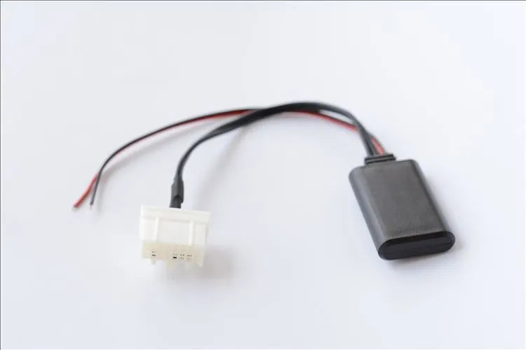 Black Mazda Bluetooth audio adapter cable with JieRui-BT 5908 chip for wireless streaming.