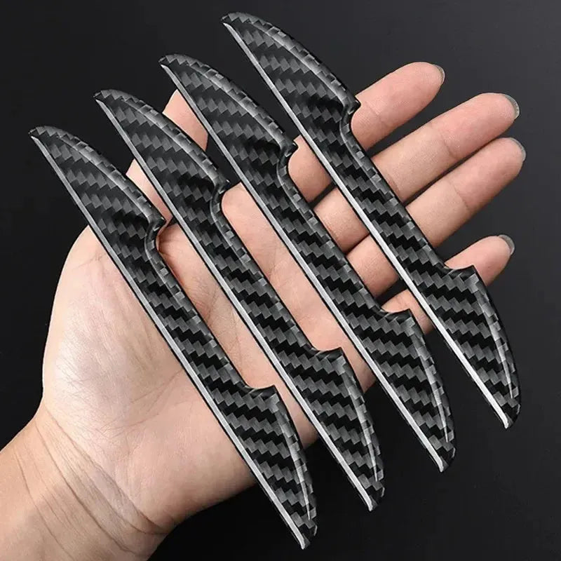 Black carbon fibre texture universal car door anti-collision protection strips
