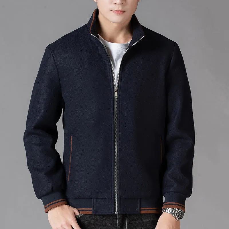 Men's grey sport-style fleece jacket with stick pocket and long sleeves for autumn wear
