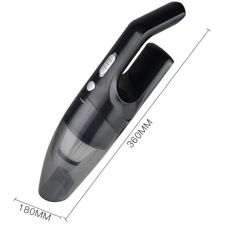 Black wireless handheld car vacuum cleaner with suction and blowing functions