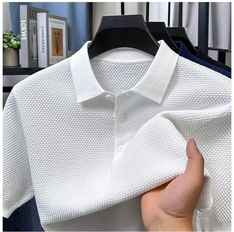 Loose fit short sleeve cotton sweater in a choice of six colours on a hanger.